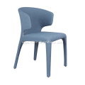 Blue faux leather injection mold foam dining chairs